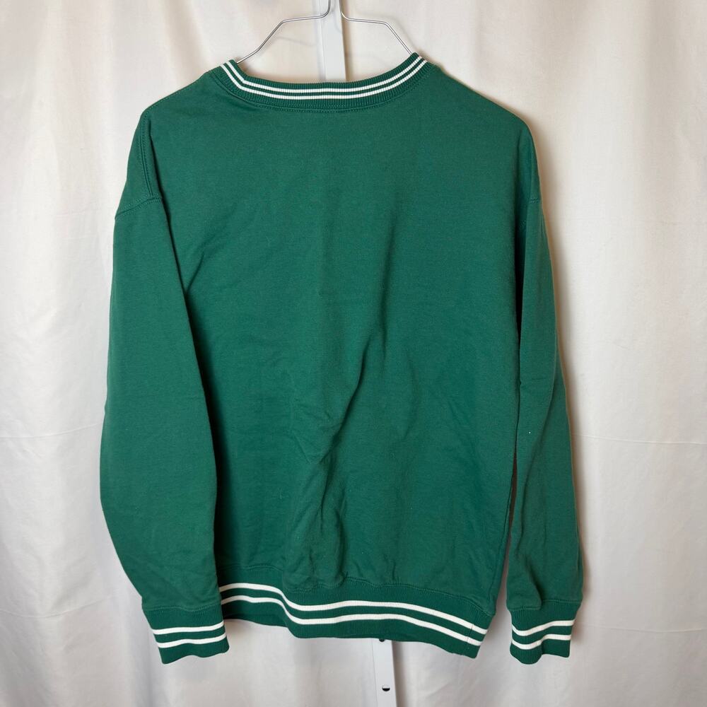 Disney Mickey Mouse Athletics Varsity Green Sweatshirt Medium Retro Collegiate - Picture 2 of 3